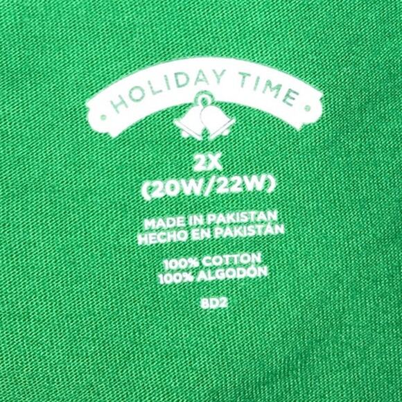 Holiday Time Christmas Round Neck Short Sleeve T-Shirt 2X - Picture 3 of 4